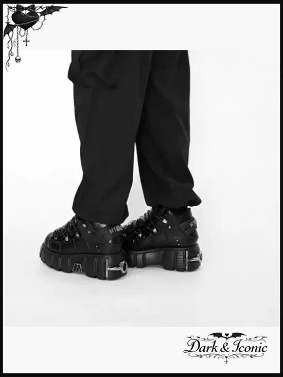 Women's Platform Combat Boots Lace-Up Ankle Boots Waterproof Synthetic Leather - Picture 7 of 7